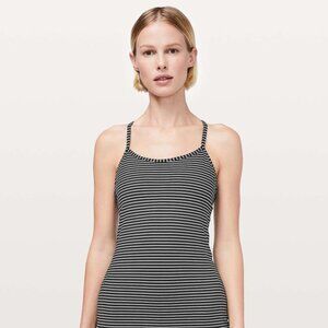 Lululemon Power Y Tank Luon - Mod Stripe Black White